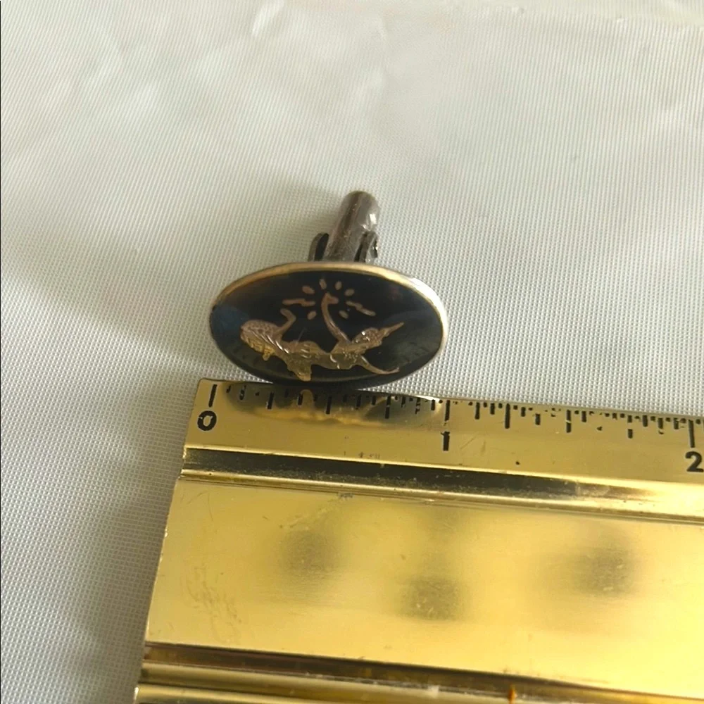 Siamese Dancing Goddess Cufflinks, Silver & enammel